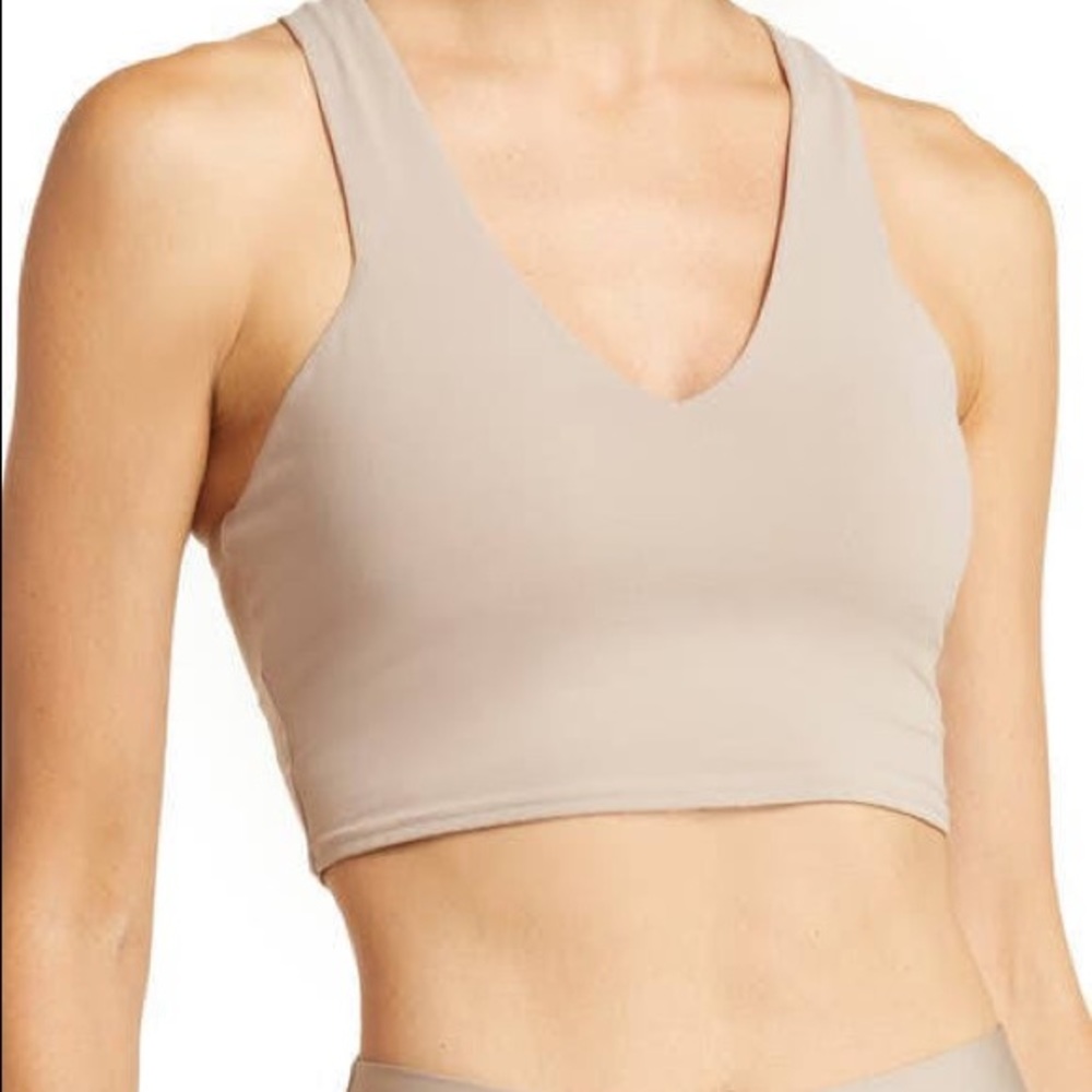 NWT Alo Yoga Airbrush Real Bra Tank Crop Top in Taupe Small
